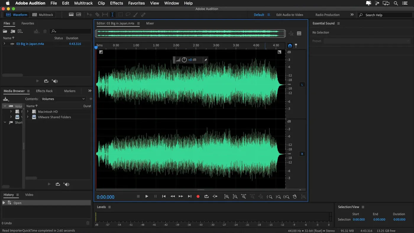 محیط Adobe Audition در مک + دانلود Adobe Audition با اپ استور مک ای زی