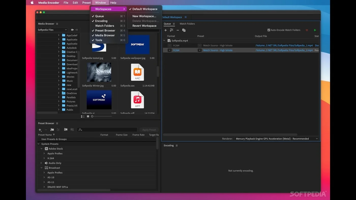محیط Adobe Media Encoder در مک + دانلود Adobe Media Encoder با اپ استور مک ای زی