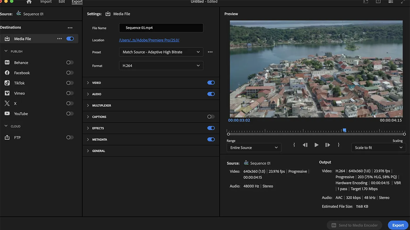محیط Adobe Premiere Pro در مک + دانلود Adobe Premiere Pro با اپ استور مک ای زی