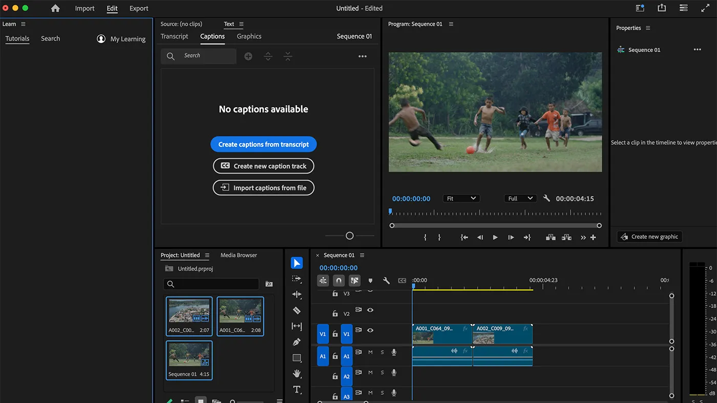 محیط Adobe Premiere Pro در مک + دانلود Adobe Premiere Pro با اپ استور مک ای زی