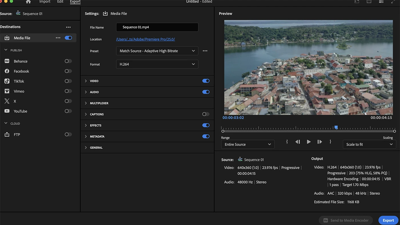 محیط Adobe Premiere Pro در مک + دانلود Adobe Premiere Pro با اپ استور مک ای زی