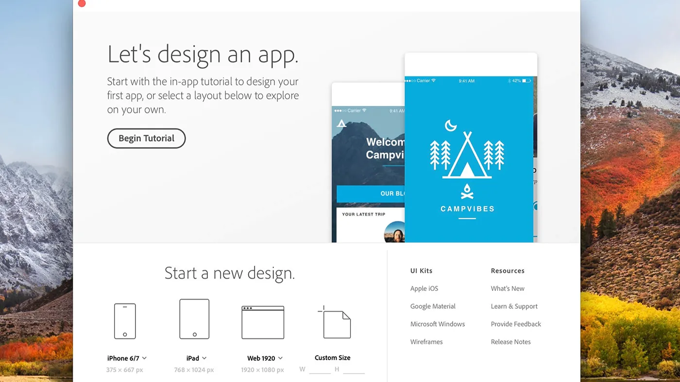 محیط Adobe XD در مک + دانلود Adobe XD با اپ استور مک ای زی
