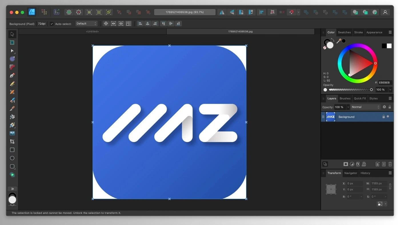 محیط Affinity Designer 2 در مک + دانلود Affinity Designer 2 با اپ استور مک ای زی