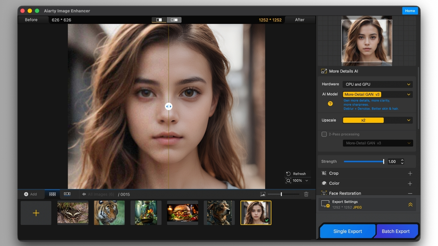 محیط Aiarty Image Enhancer در مک + دانلود Aiarty Image Enhancer با اپ استور مک ای زی