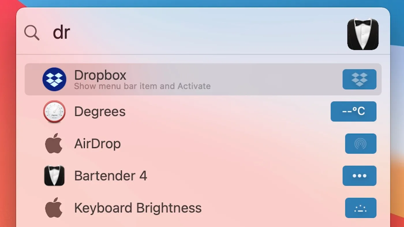محیط Bartender در مک + دانلود Bartender با اپ استور مک ای زی