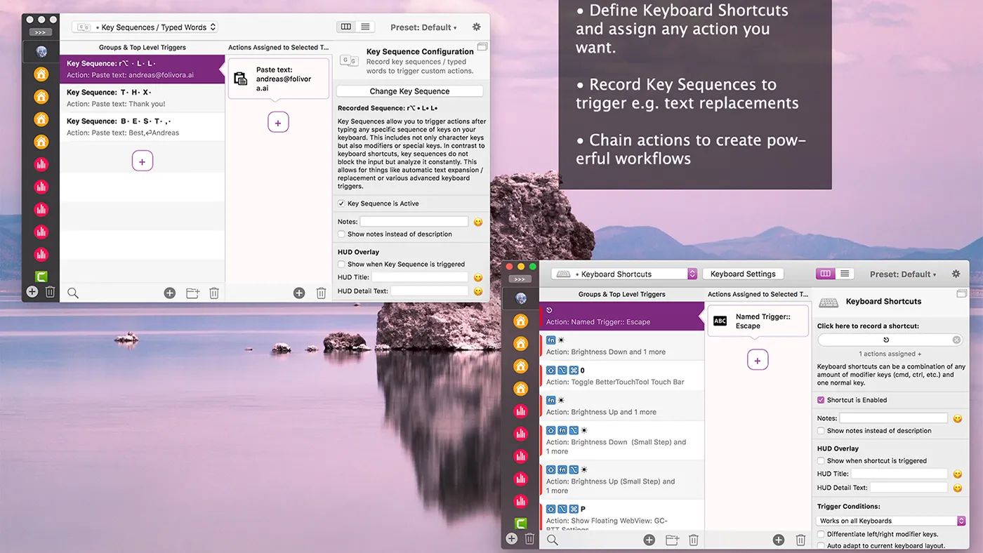محیط BetterTouchTool در مک + دانلود BetterTouchTool با اپ استور مک ای زی
