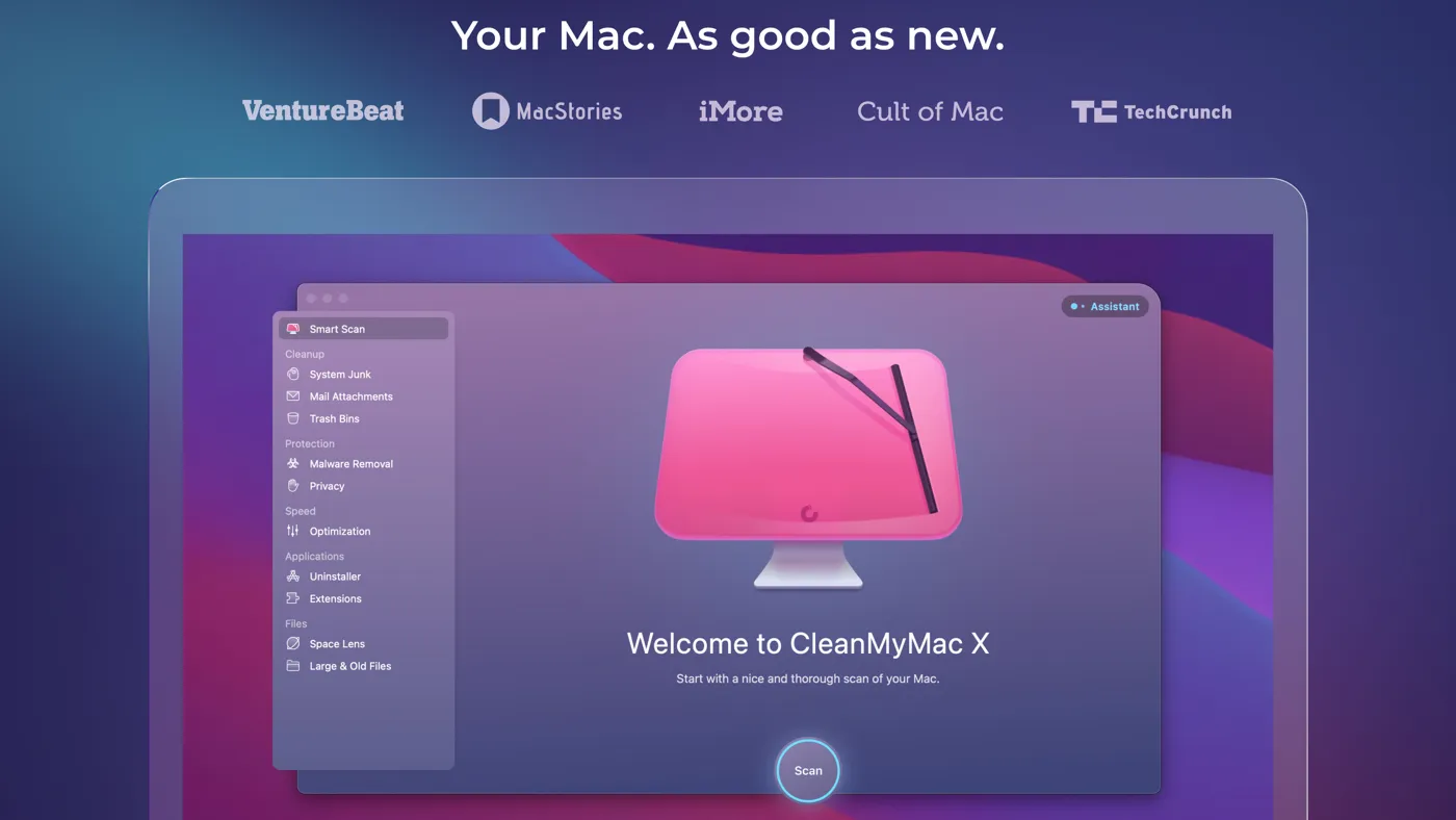 محیط CleanMyMac X در مک + دانلود CleanMyMac X با اپ استور مک ای زی