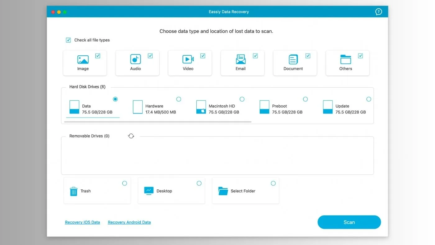 محیط Eassiy Data Recovery در مک + دانلود Eassiy Data Recovery با اپ استور مک ای زی