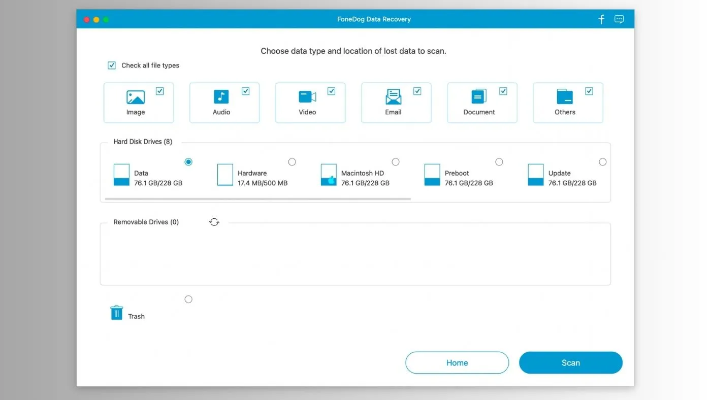 محیط FoneDog Data Recovery در مک + دانلود FoneDog Data Recovery با اپ استور مک ای زی