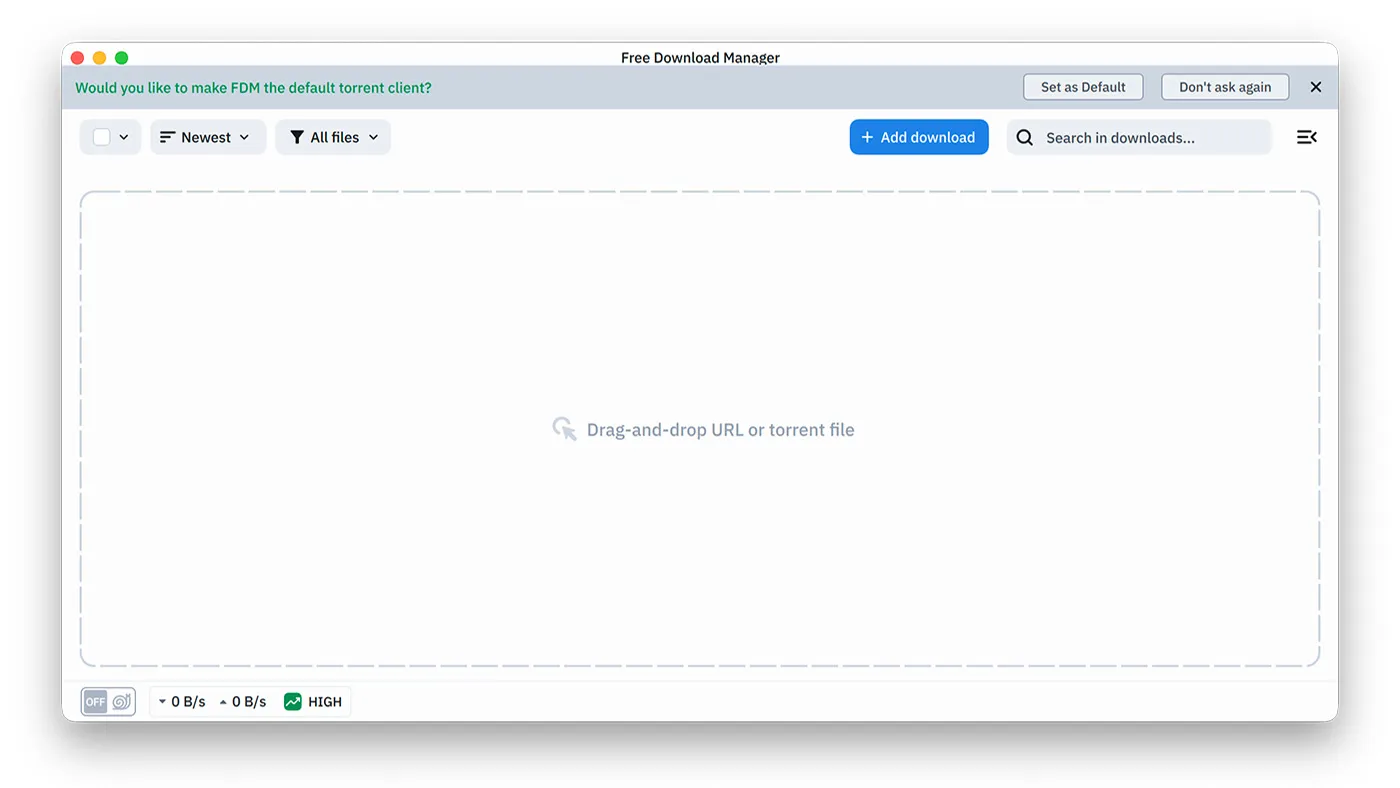 محیط Free Download Manager در مک + دانلود Free Download Manager با اپ استور مک ای زی