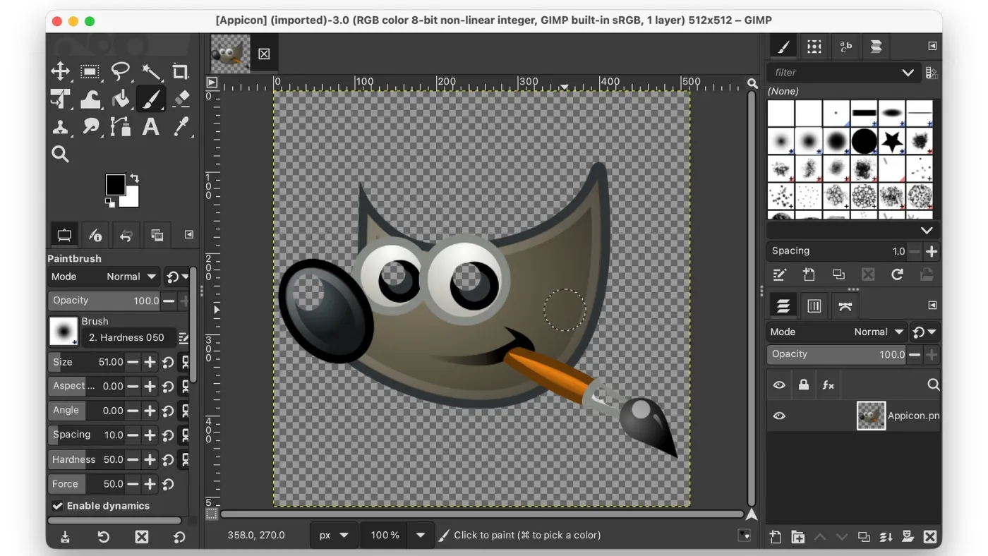 محیط GIMP در مک + دانلود GIMP با اپ استور مک ای زی
