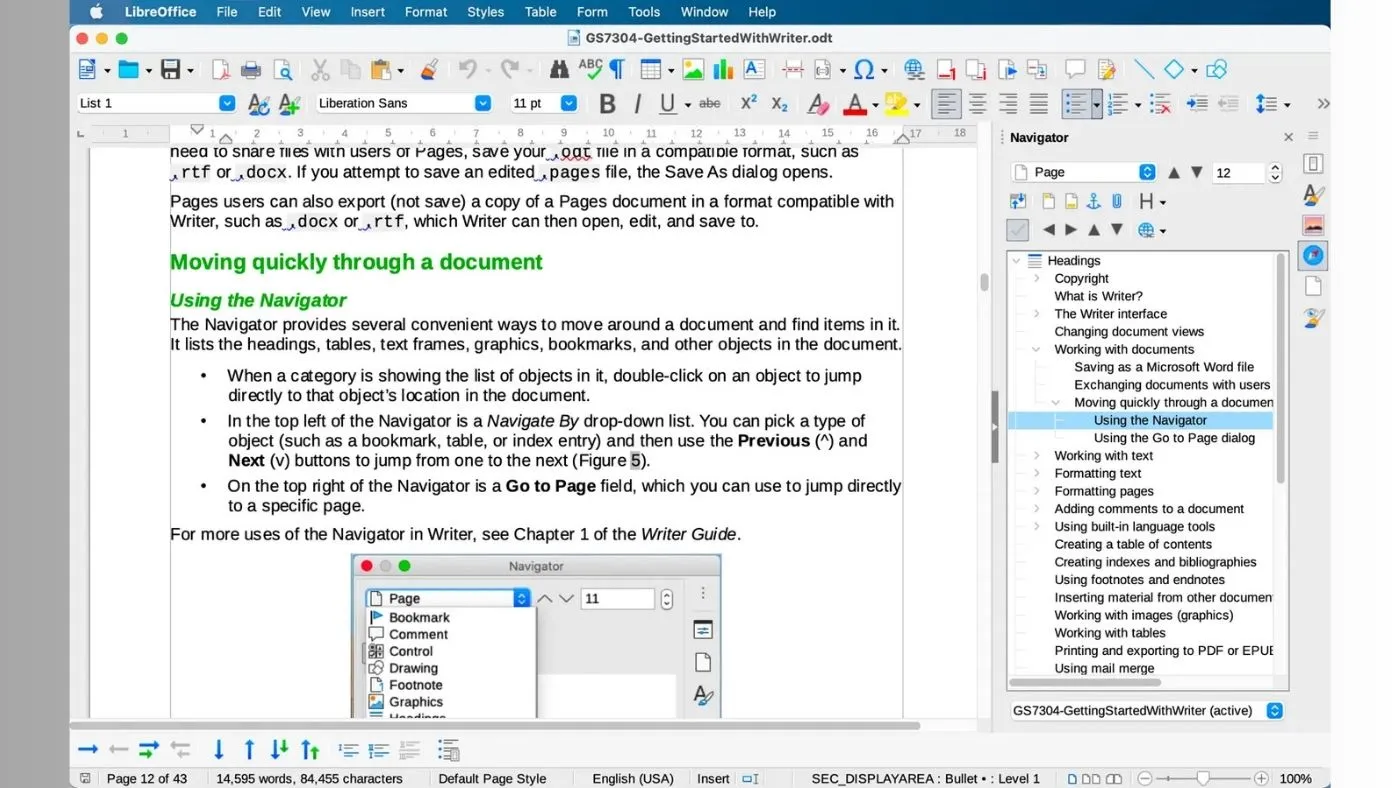 محیط LibreOffice در مک + دانلود LibreOffice با اپ استور مک ای زی
