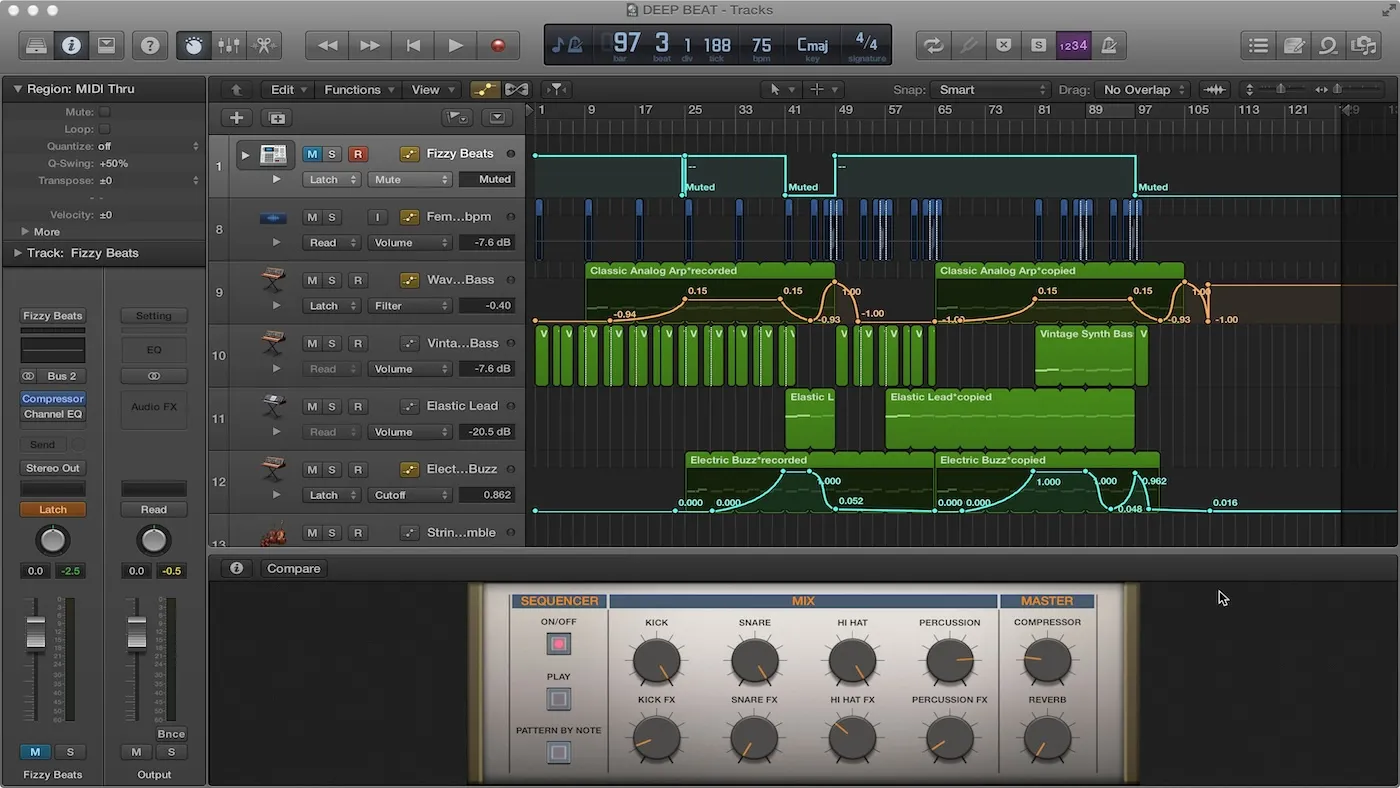 محیط Logic Pro X در مک + دانلود Logic Pro X با اپ استور مک ای زی