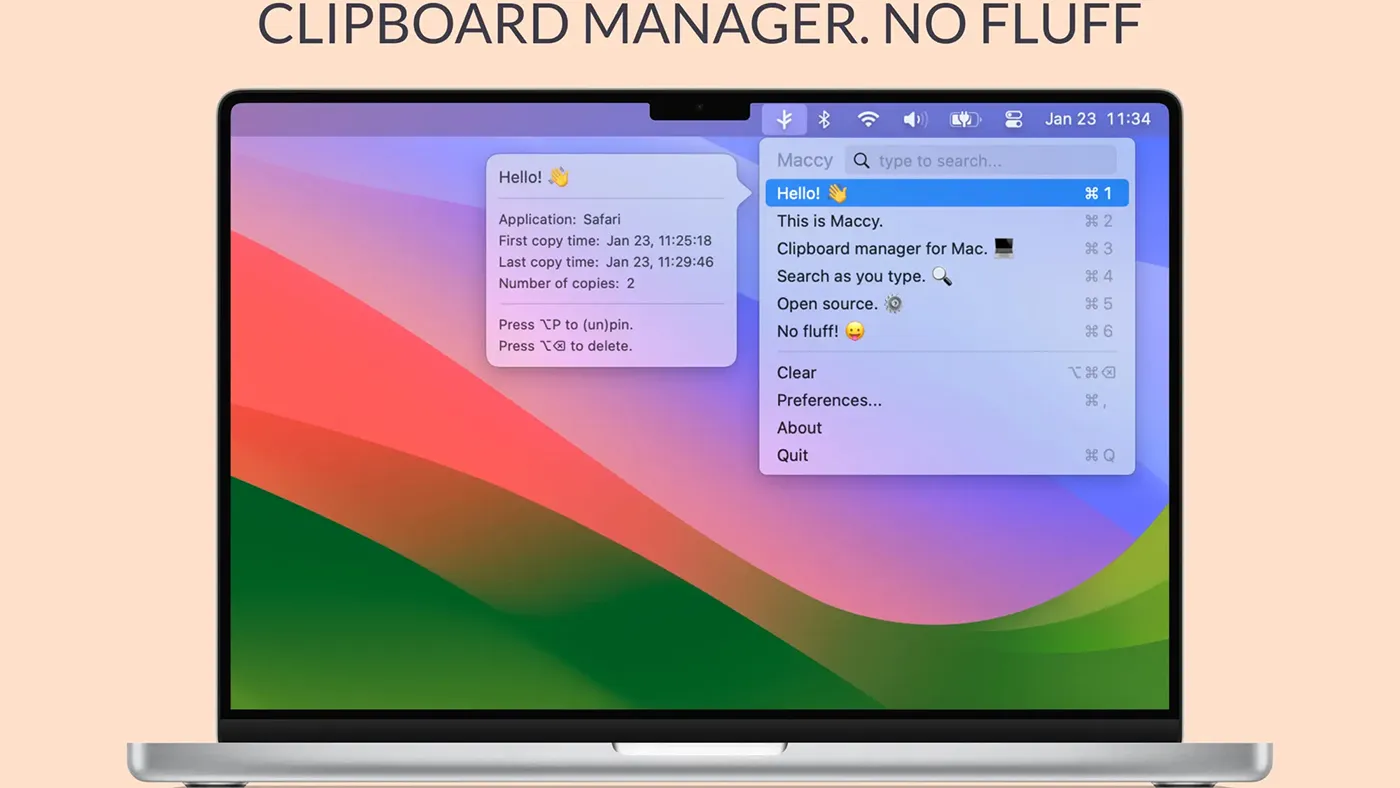 محیط Maccy در مک + دانلود Maccy با اپ استور مک ای زی