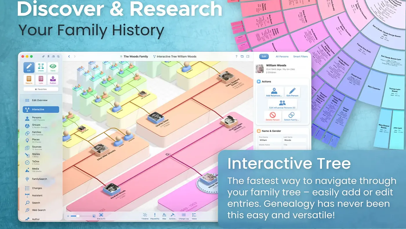 محیط MacFamilyTree در مک + دانلود MacFamilyTree با اپ استور مک ای زی