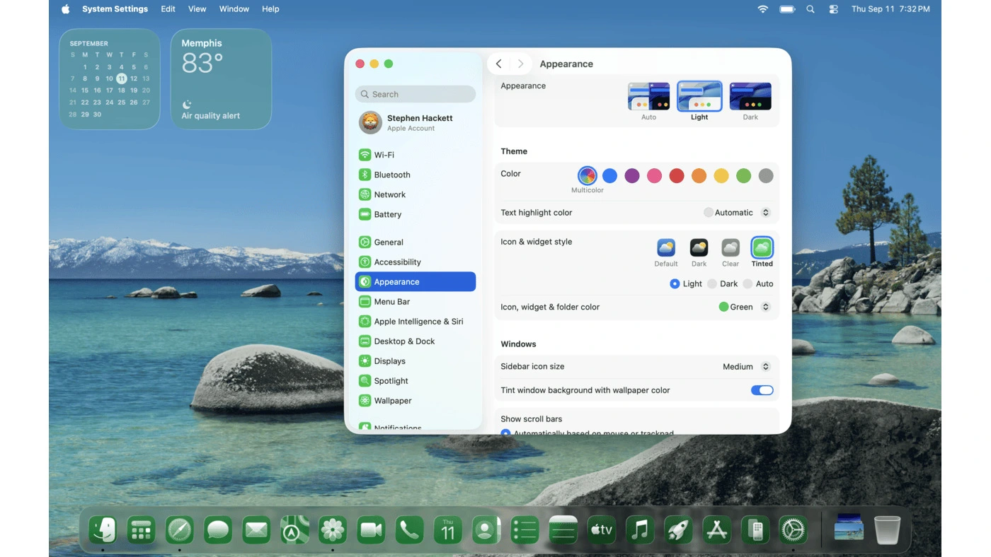 محیط macOS Tahoe 26.6 در مک + دانلود macOS Tahoe 26.6 با اپ استور مک ای زی