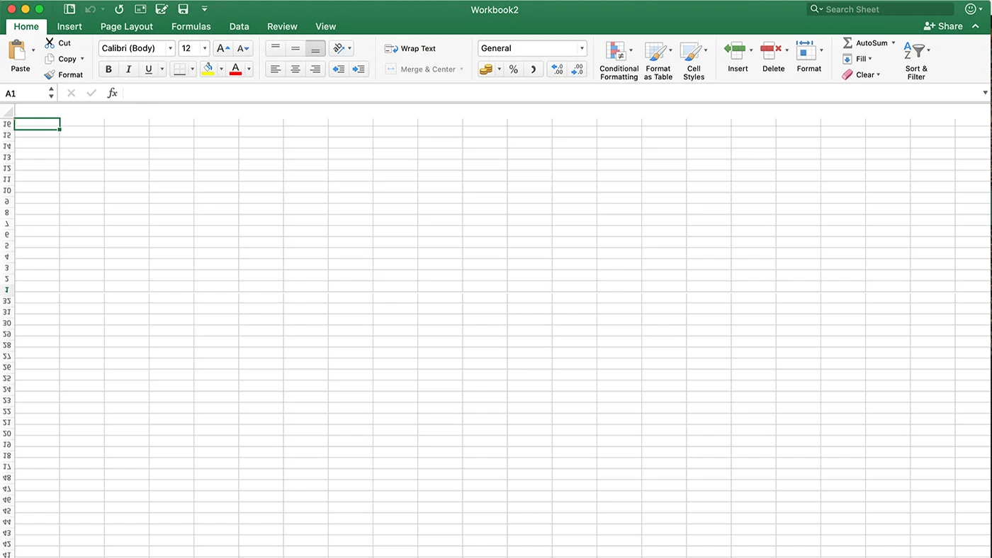 محیط Microsoft Excel در مک + دانلود Microsoft Excel با اپ استور مک ای زی