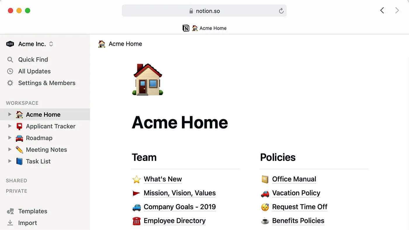 محیط Notion در مک + دانلود Notion با اپ استور مک ای زی