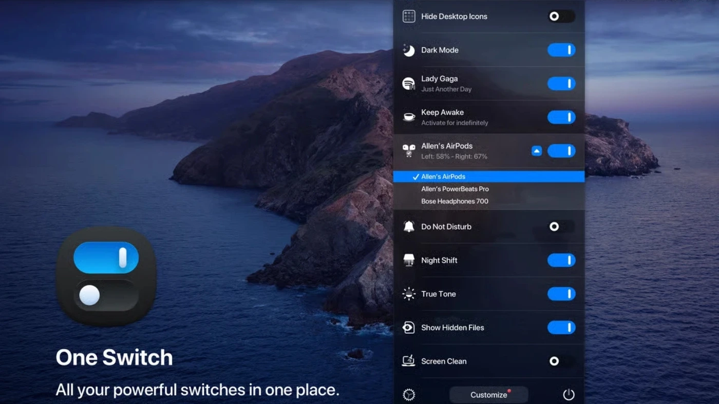 محیط One Switch در مک + دانلود One Switch با اپ استور مک ای زی