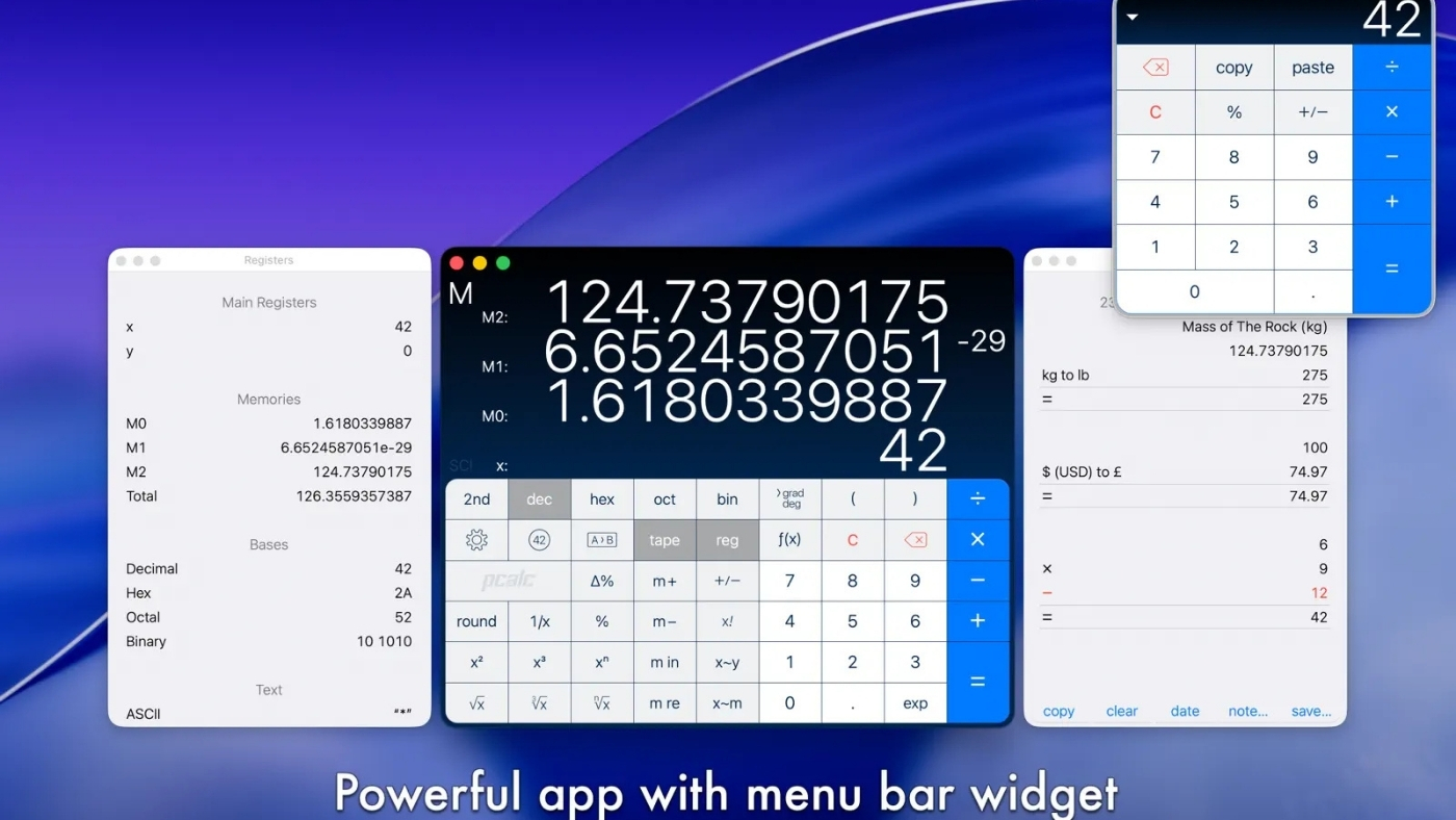 محیط PCalc در مک + دانلود PCalc با اپ استور مک ای زی