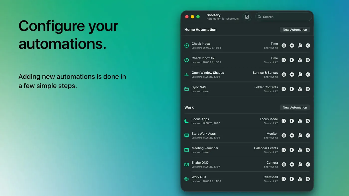 محیط Shortery در مک + دانلود Shortery با اپ استور مک ای زی