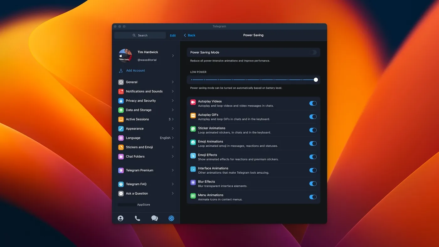 محیط Telegram در مک + دانلود Telegram با اپ استور مک ای زی