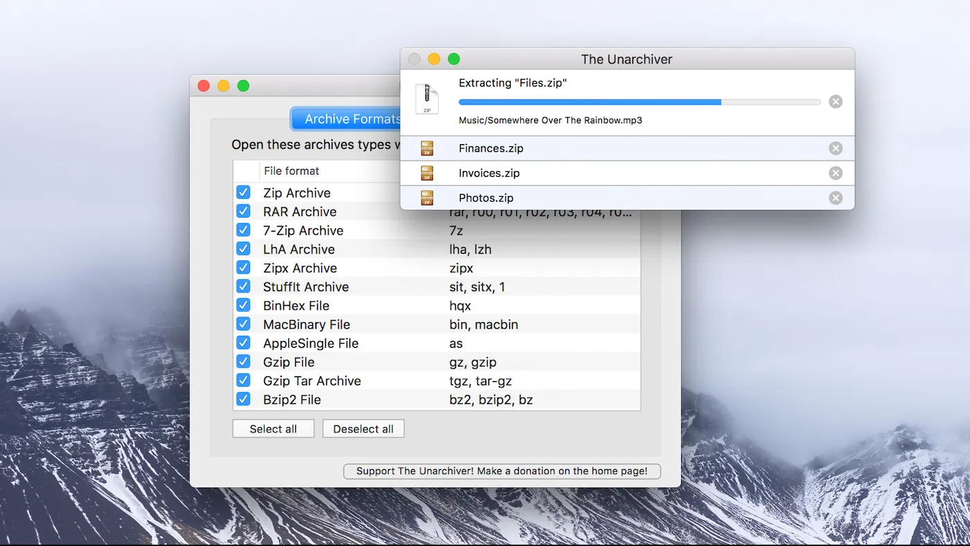 محیط The Unarchiver در مک + دانلود The Unarchiver با اپ استور مک ای زی