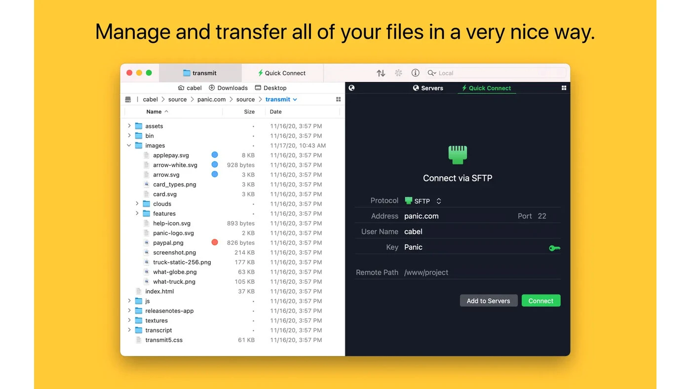 محیط Transmit در مک + دانلود Transmit با اپ استور مک ای زی