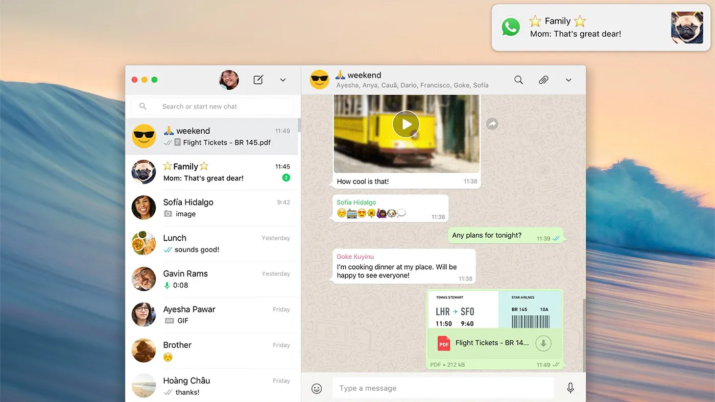محیط WhatsApp در مک + دانلود WhatsApp با اپ استور مک ای زی