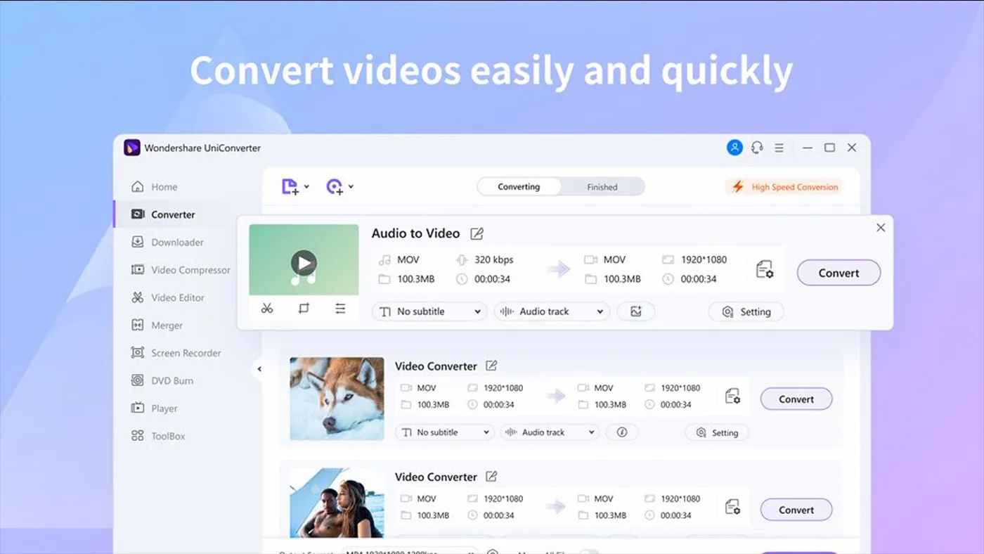 محیط Wondershare UniConverter در مک + دانلود Wondershare UniConverter با اپ استور مک ای زی