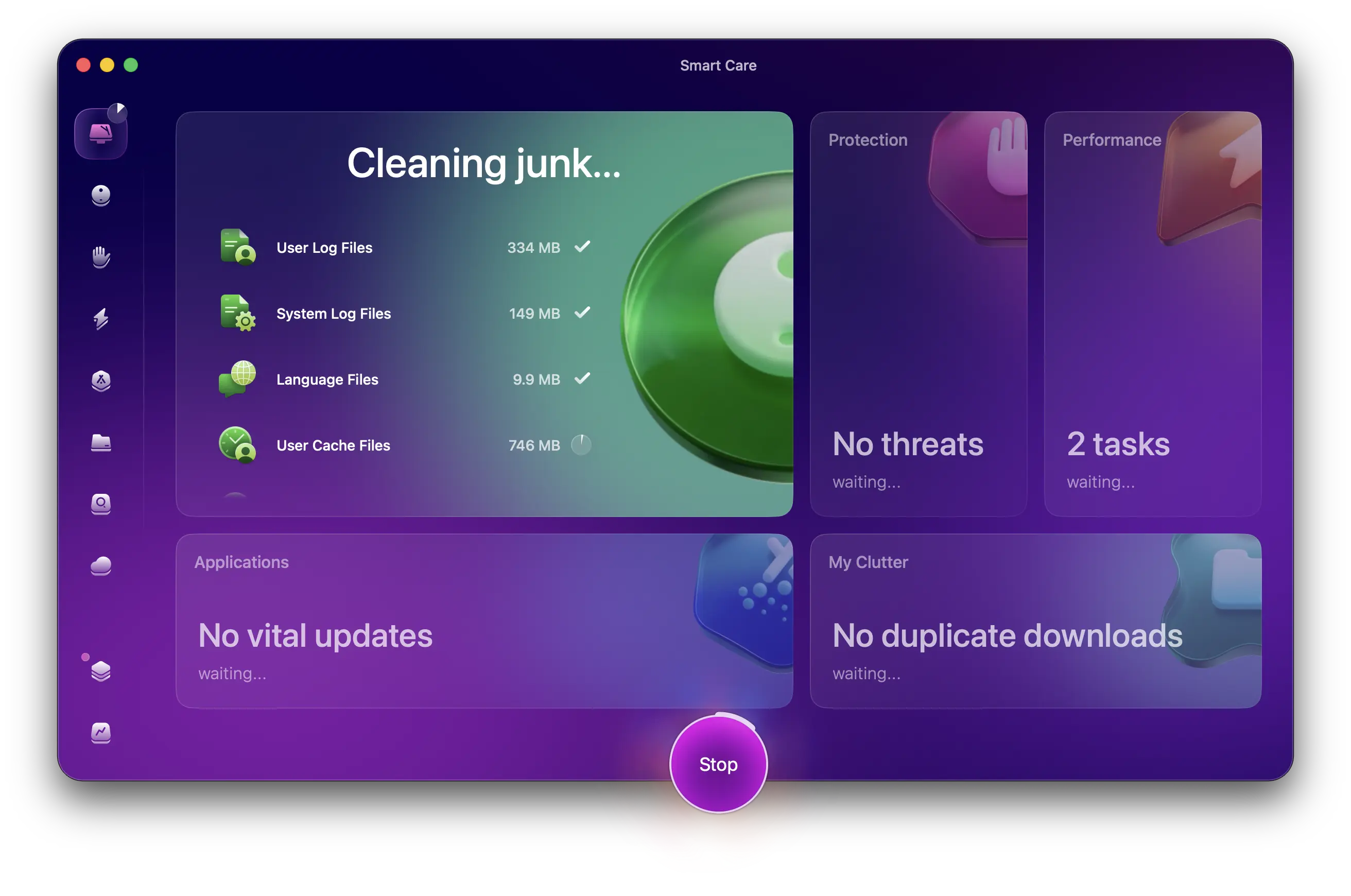 اجرای smart care در CleanMyMac