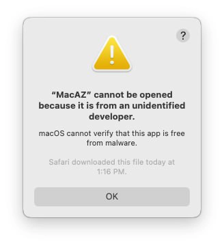 خطای امنیتی اپل هنگام باز کردن برنامه های کرک شده در مک