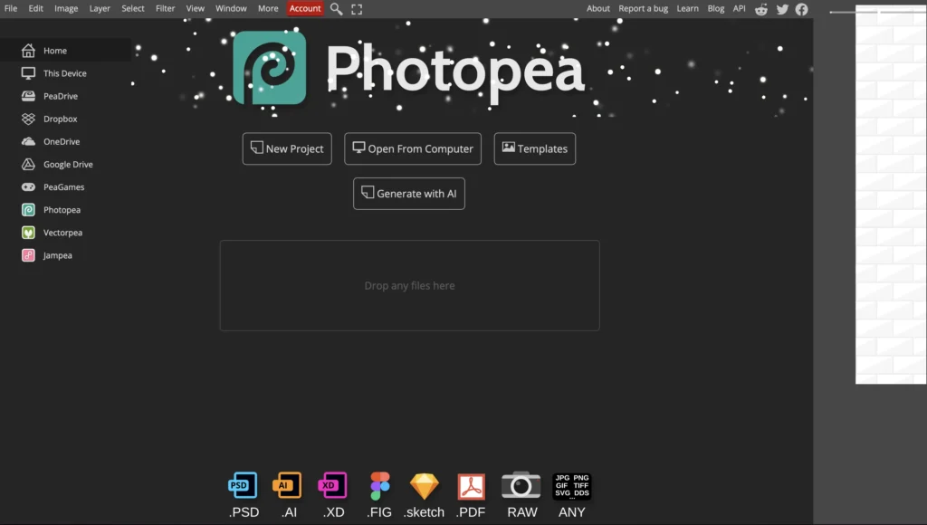 اپلیکیشن تحت وب photopea جایگزین فتوشاپ